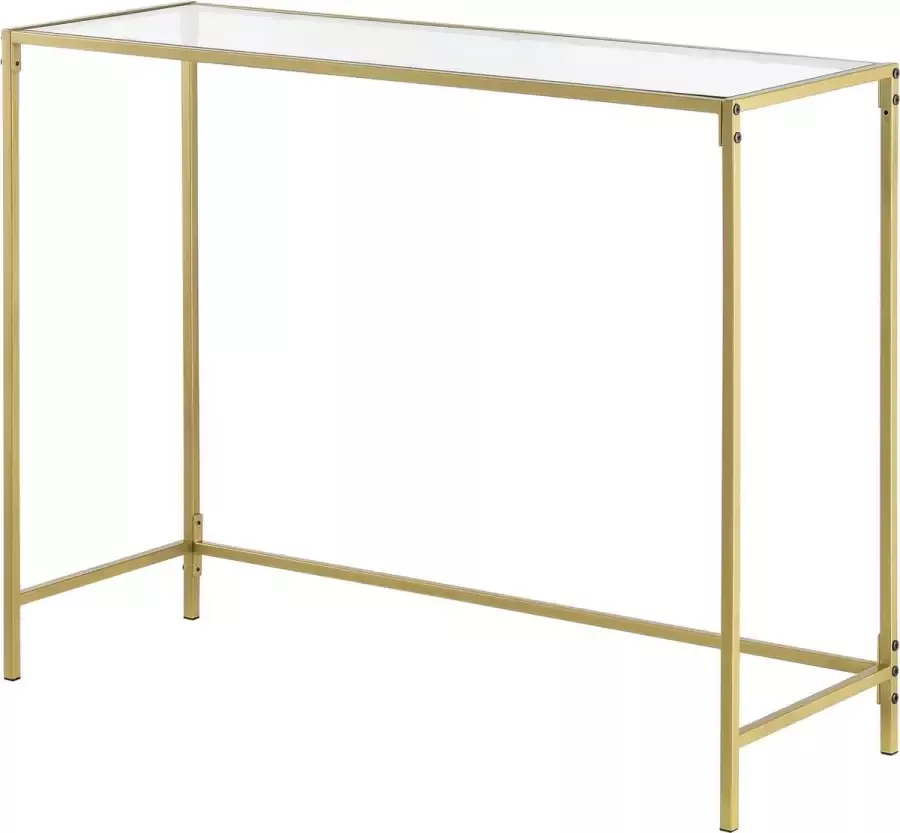 En.casa Sidetable Console tafel Glas & metaal Goud kleurig Afmeting (LxBxH) 100 x 35 x 80 cm