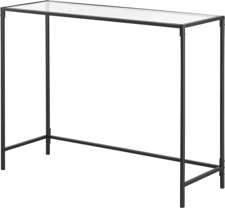 En.casa Sidetable Console tafel Glas & metaal Zwart Afmeting (LxBxH) 100 x 35 x 80 cm