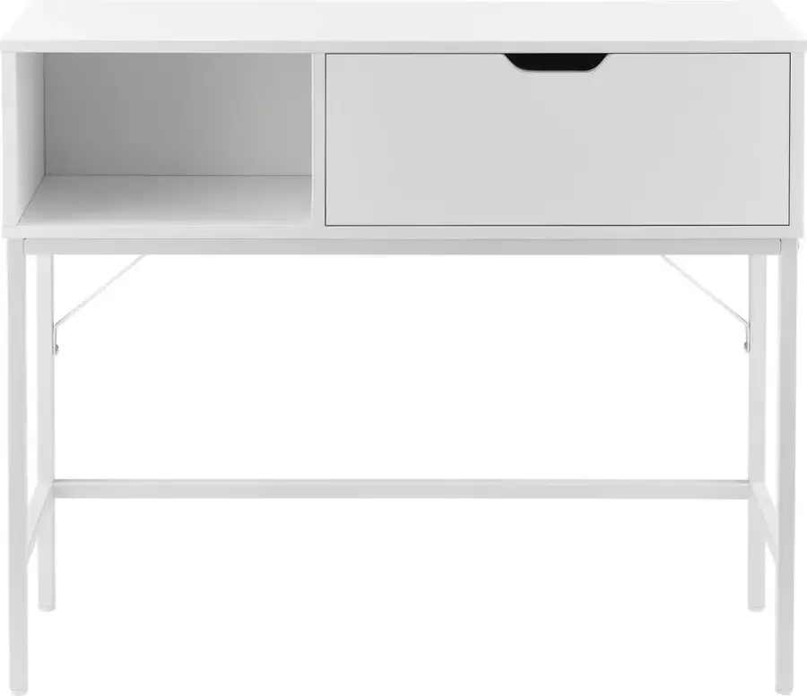 En.casa Sidetable Console tafel Spaanplaat & metaal Wit Afmeting (LxBxH) 92 x 30 x 80 cm