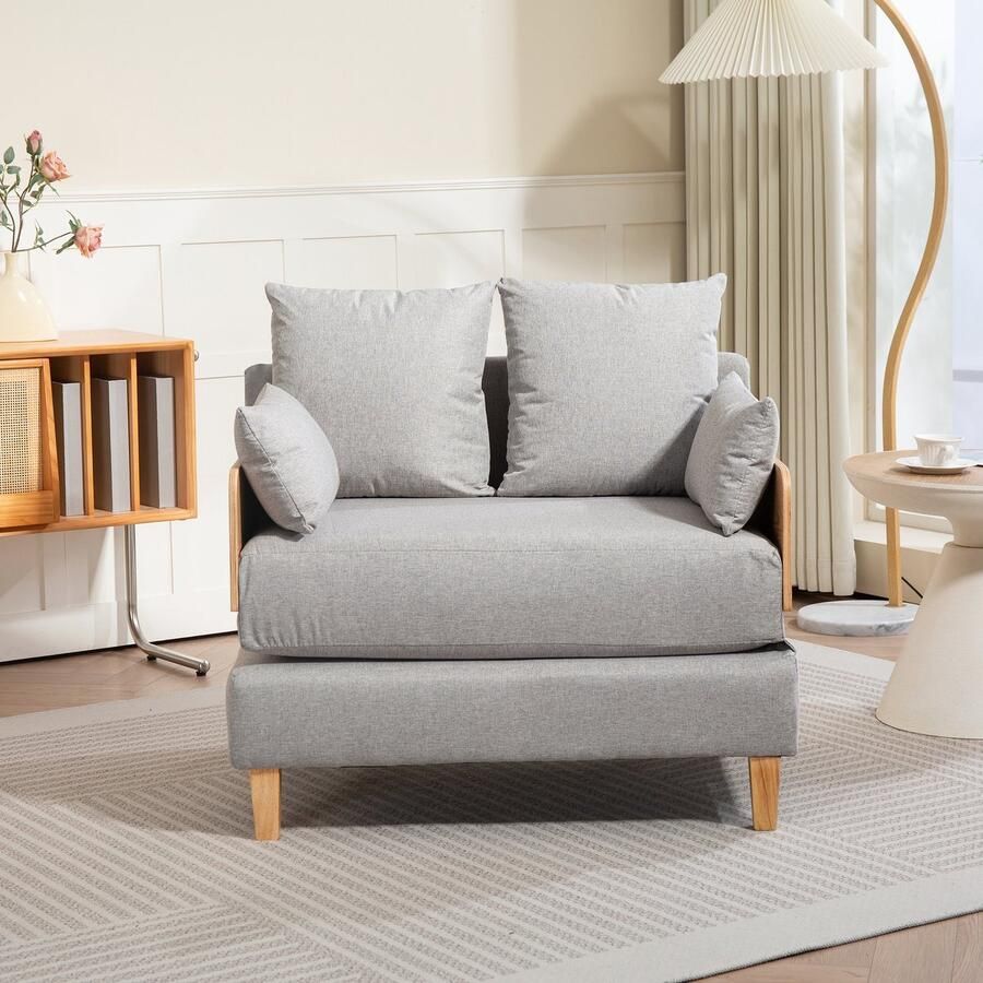 En.casa Slaapbank Seinlus 1-zits 81x88x68 cm lichtgrijs [ ]