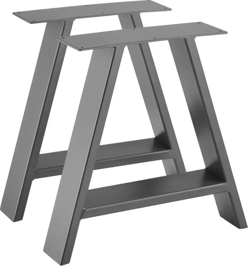 En.casa Stalen A tafelpoot set van 2 meubelpoot 40x10x40 cm grijs