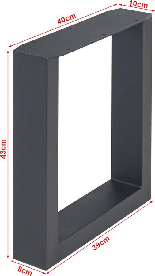 En.casa Stalen onderstel Makers set van 2 tafelpoot 43x40 cm zwart [ ]