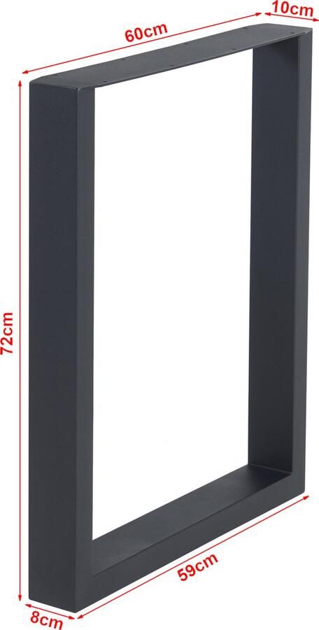 En.casa Stalen onderstel Makers set van 2 tafelpoot 72x60 cm zwart [ ]