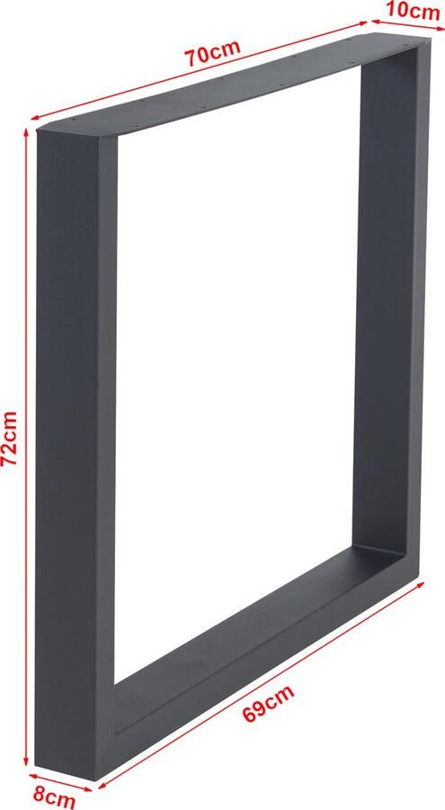 En.casa Stalen onderstel Makers set van 2 tafelpoot 72x70 cm zwart [ ]