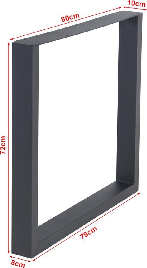 En.casa Stalen onderstel Makers set van 2 tafelpoot 72x80 cm zwart [ ]