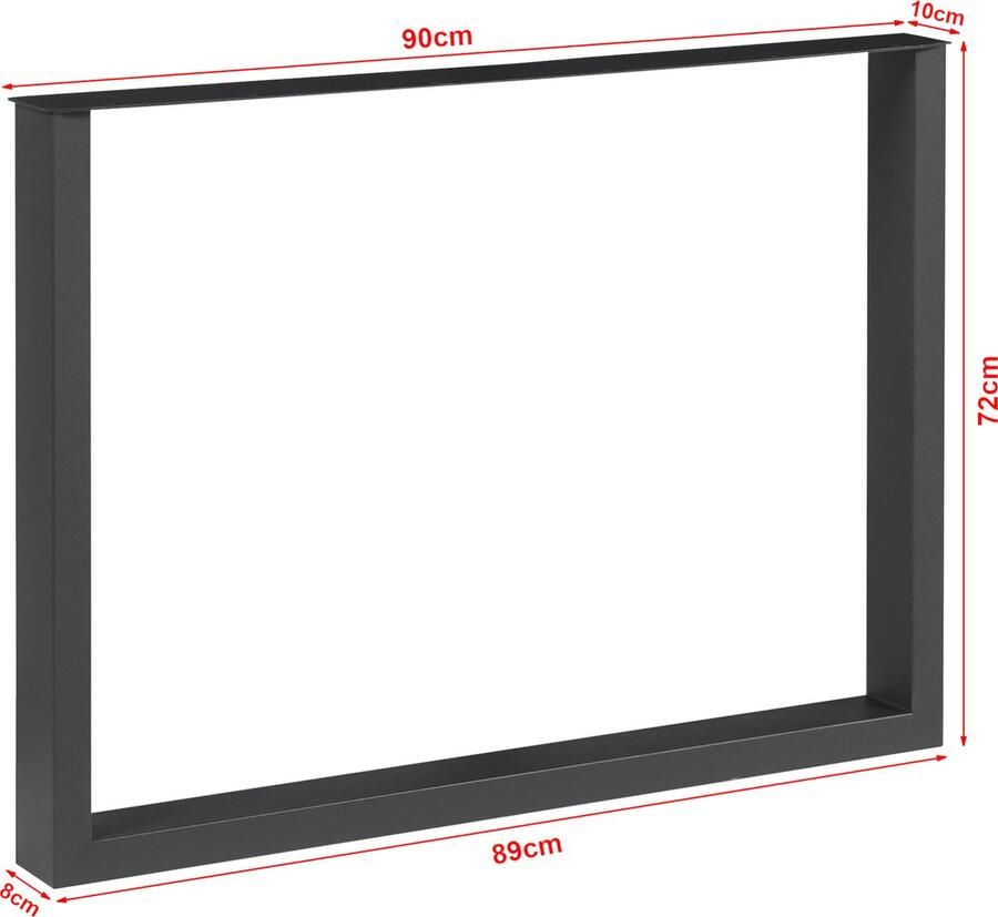 En.casa Stalen onderstel Makers set van 2 tafelpoot 72x90 cm zwart [ ]