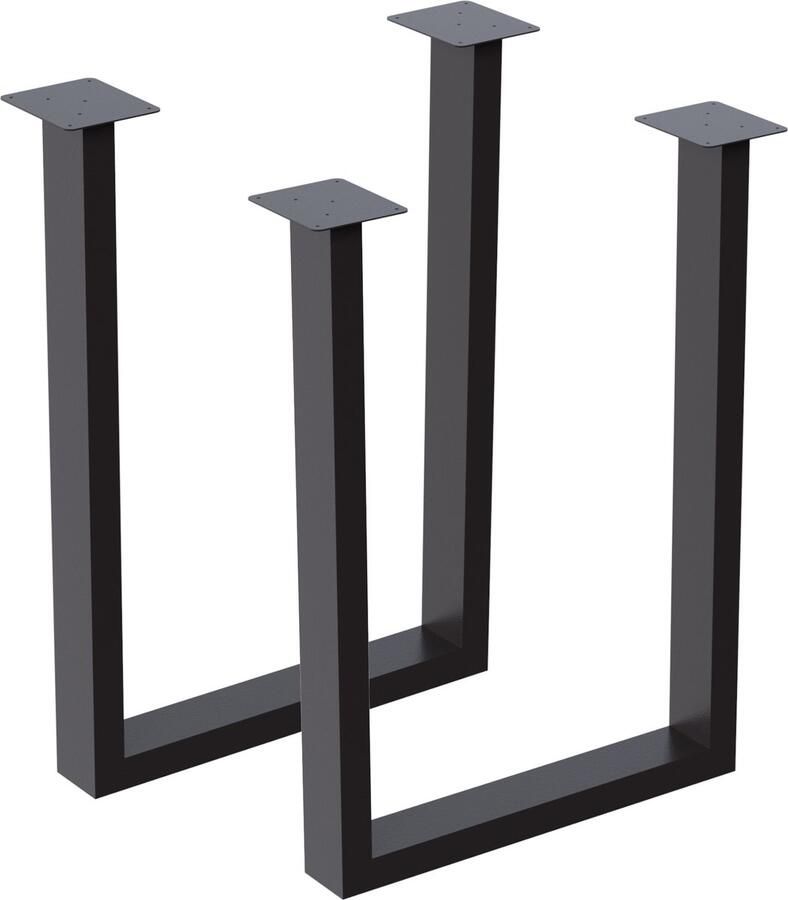 En.casa Stalen onderstel set van 2 U tafelpoot 40x28 cm zwart mat - Foto 2
