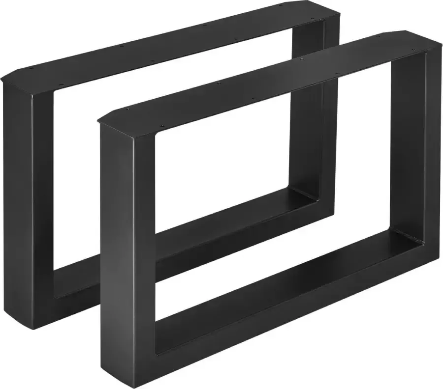 En.casa Stalen onderstel set van 2 U tafelpoot 64x40 cm zwart
