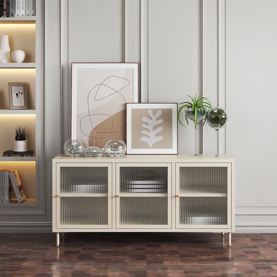 En.casa Tv meubel Lindau 120x40x59 cm cremewit [ ]