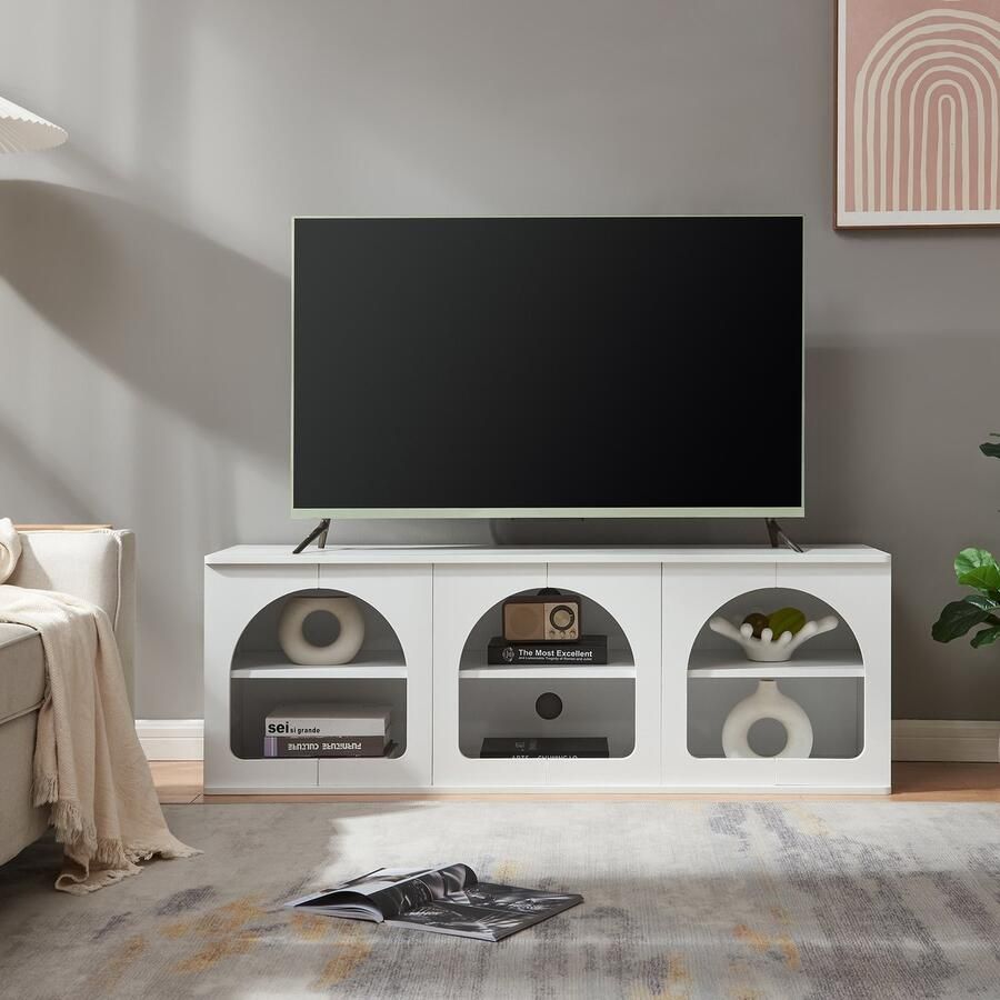 En.casa Tv-meubel Trorhun 140x38x48 cm wit [ ]