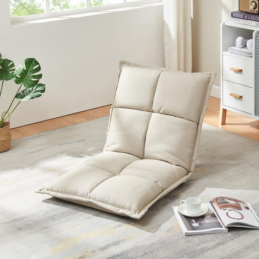 En.casa Vloerstoel Deinze 2-delige set beige [ ]