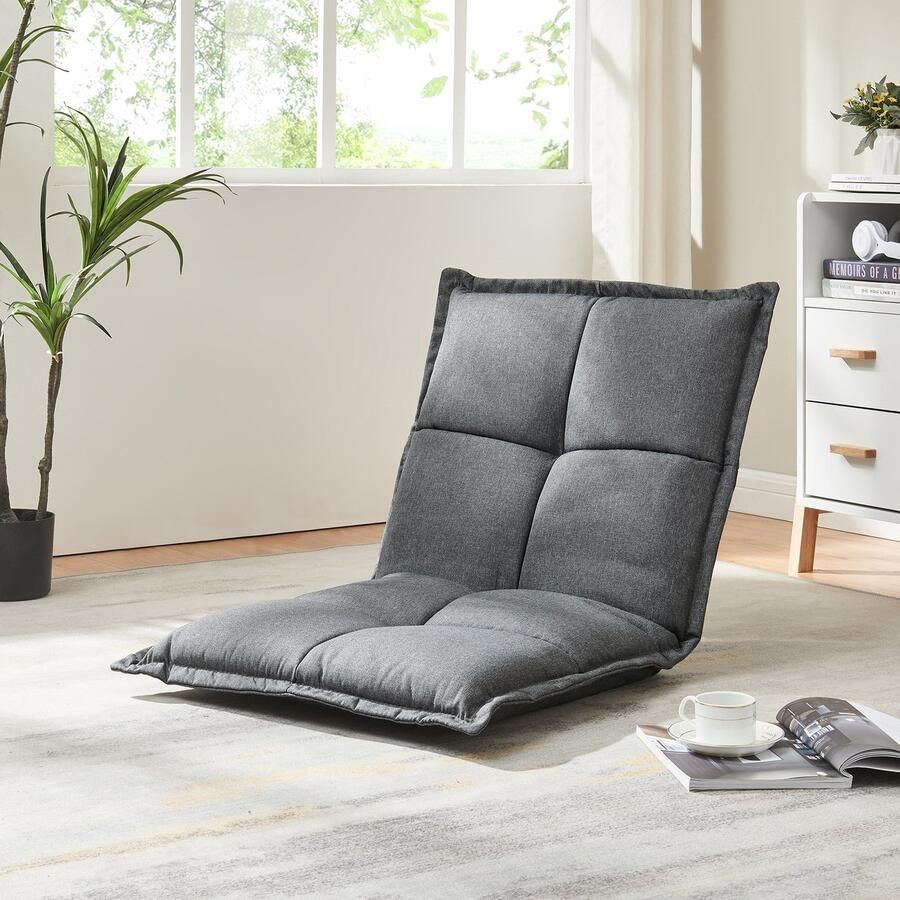 En.casa Vloerstoel Deinze 2-delige set donkergrijs [ ]