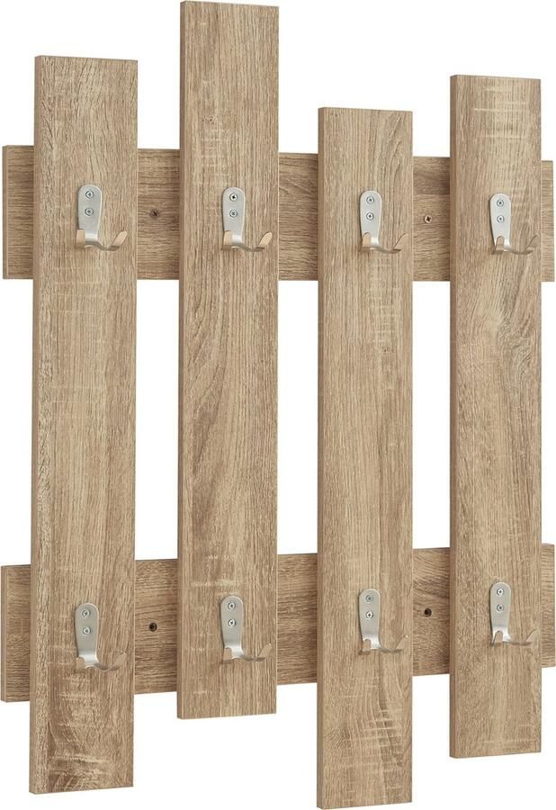 En.casa Wandkapstok Raseborg 80x60x3 cm eikenkleurig