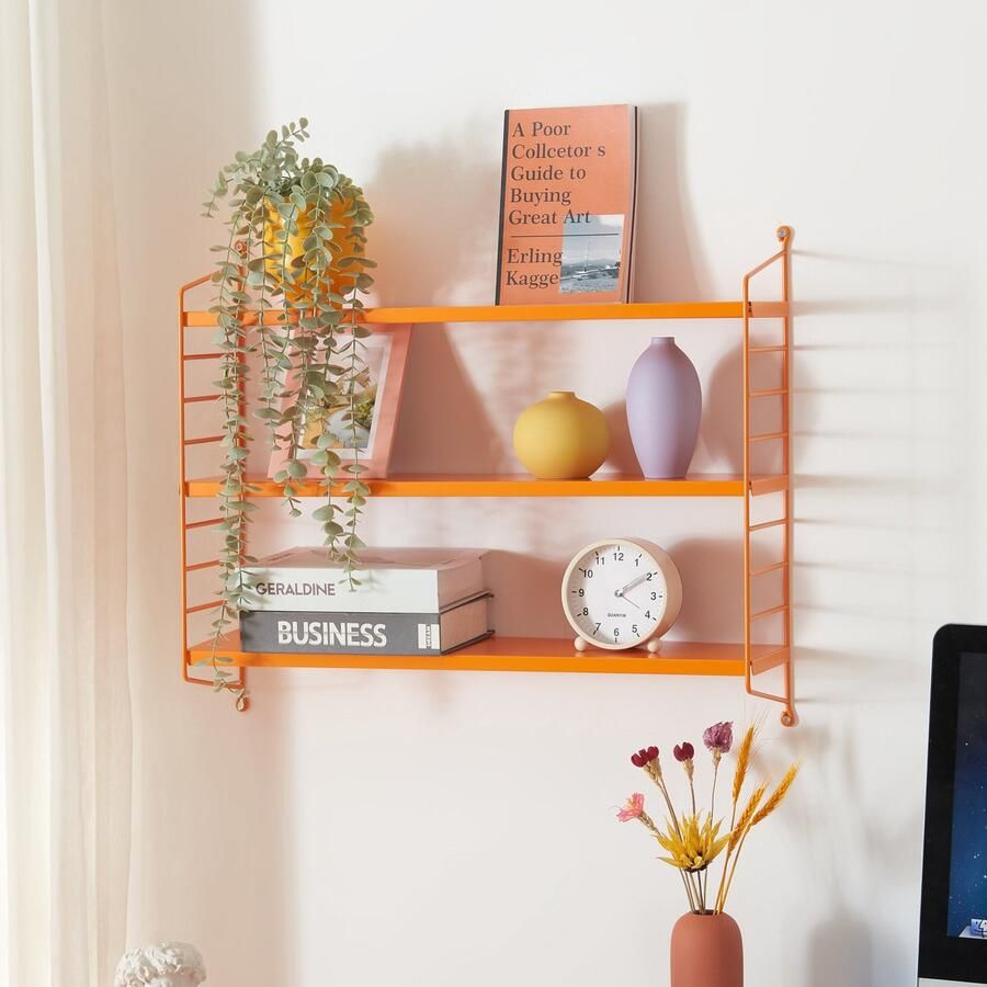 En.casa Wandplank Strängnäs set van 2 verstelbaar 50x60x15 cm oranje [ ]