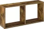 En.casa Wandrek Wandplank Met 2 vakken Spaanplaat Donker hout kleurig Afmeting (LxBxH) 60 x 14 5 x 30 cm - Thumbnail 1