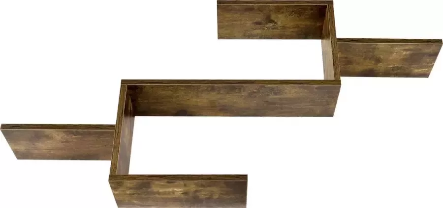 En.casa Wandrek Wandplank Met 5 planken Spaanplaat Donker hout kleurig Afmeting (LxBxH) 104 x 14 5 x 49 5 cm