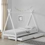 En.casa Kinderbed Tipi grenen met bedlades 90x200 cm wit - Thumbnail 2