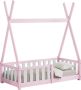 En.casa Kinderbed Tipi grenen met uitvalbeveiliging 70x140 cm roze - Thumbnail 2