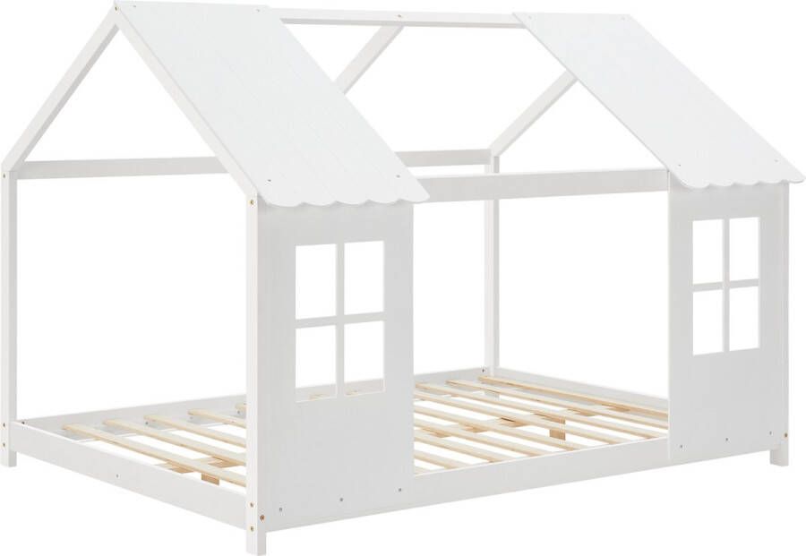 En.casa Kinderbed Tostedt huisbed grenen wit 140x200 cm