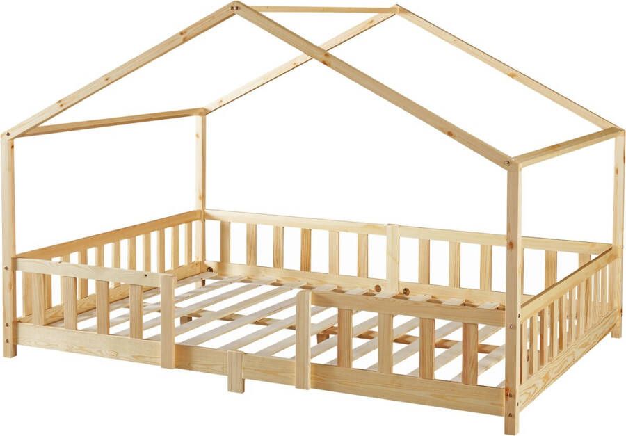 En.casa Kinderbed Treviolo met uitvalbeveiliging 120x200 cm houtkleurig