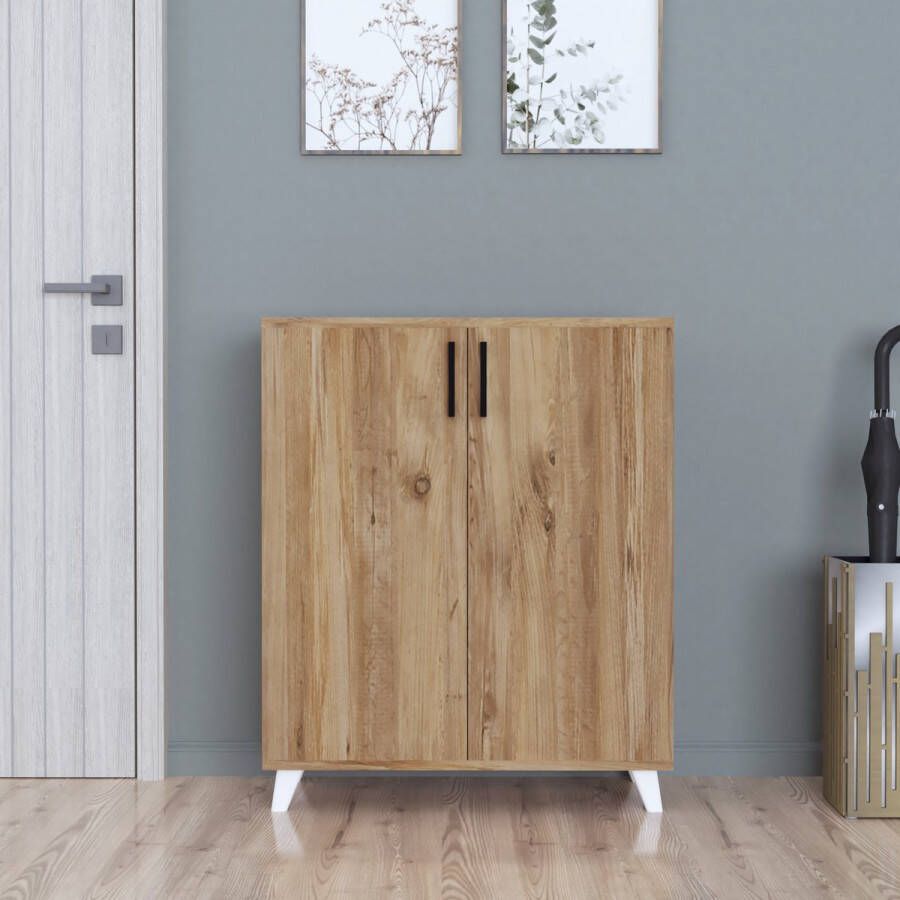 En.casa Opbergkast Strömsund 88x72x32 5 cm eikenkleurig