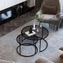 En.casa Salontafel set van 2 Kokkola zwart en transparant - Thumbnail 1