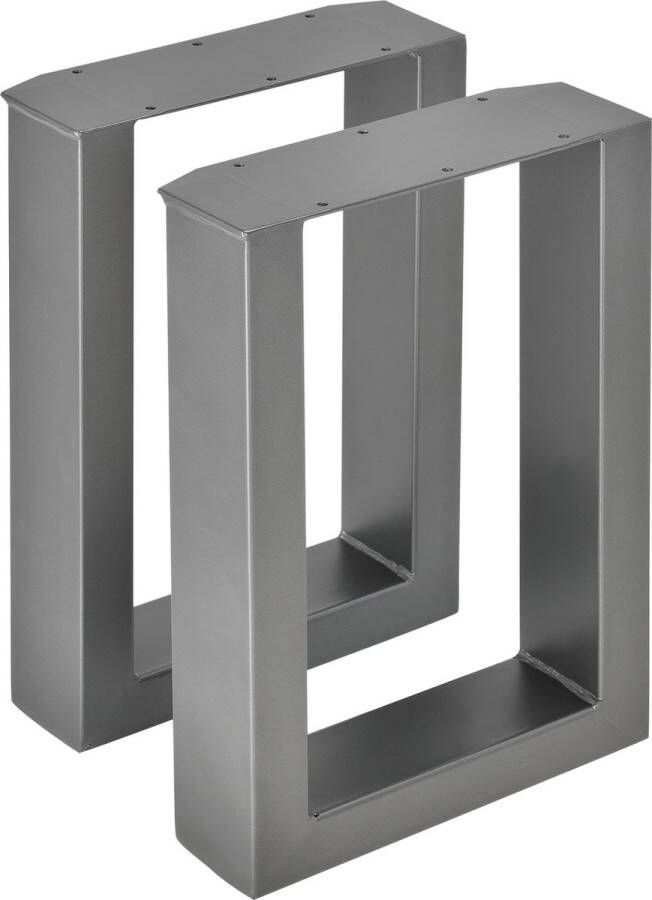 En.casa Stalen onderstel set van 2 U bankpoot 30x43 cm metaal grijs