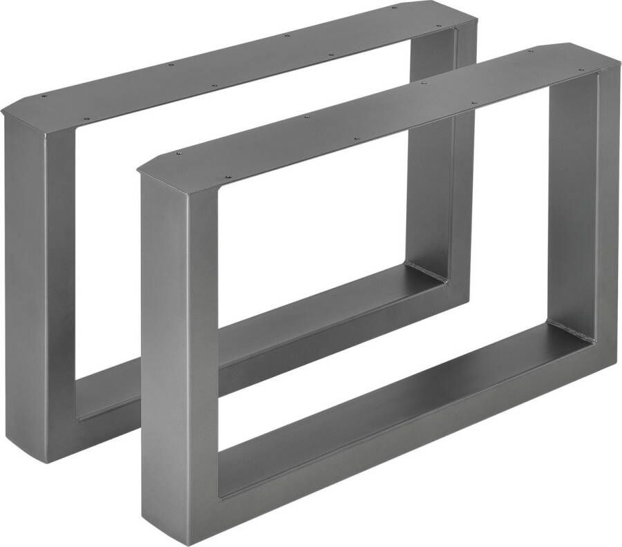 En.casa Stalen onderstel set van 2 U tafelpoot 64x40 cm metaal grijs