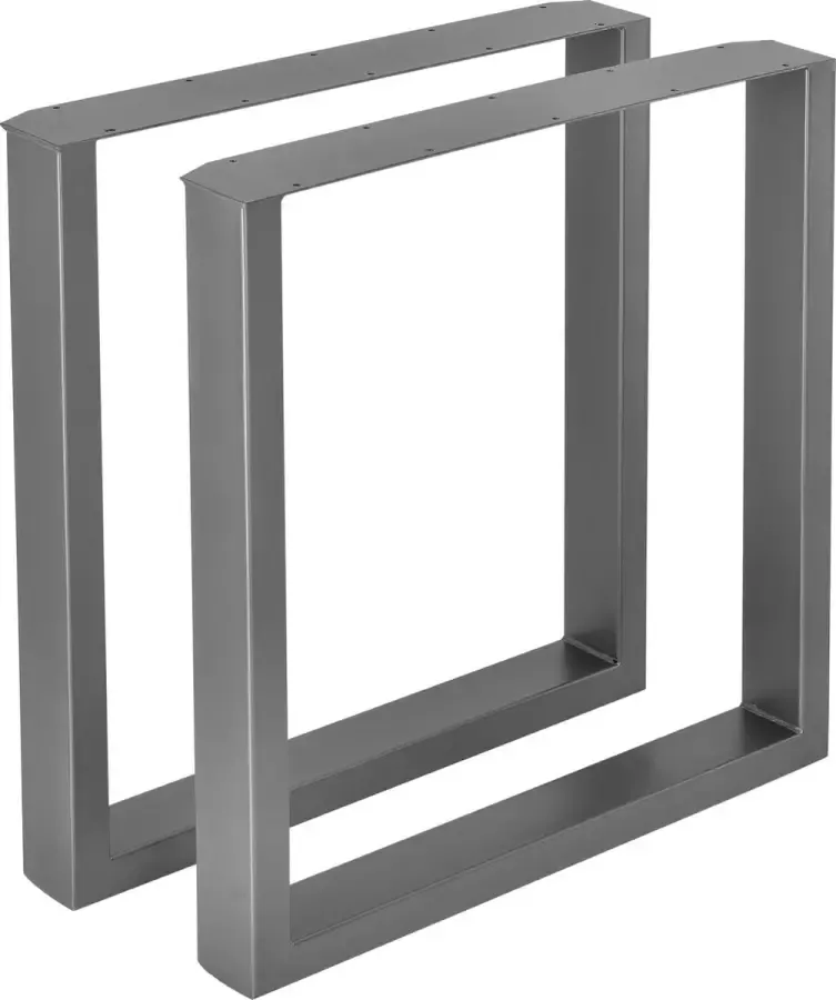 En.casa Stalen onderstel set van 2 U tafelpoot 70x72 cm metaal grijs