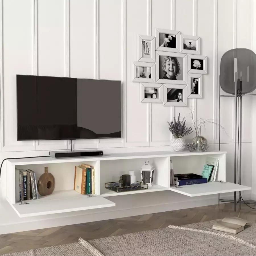 En.casa Tv-meubel Paltamo zwevend 180x31x29 5 cm wit