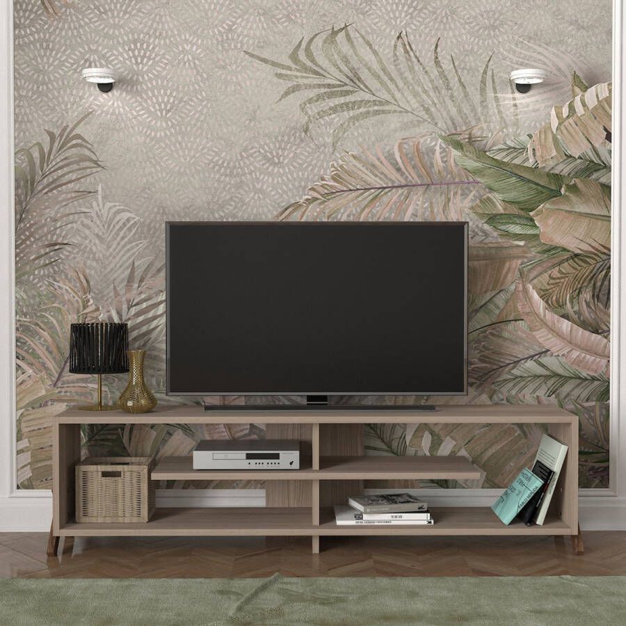 en.casa TV-meubel Perho 147 5x29 5x38 5 cm bruin eiken