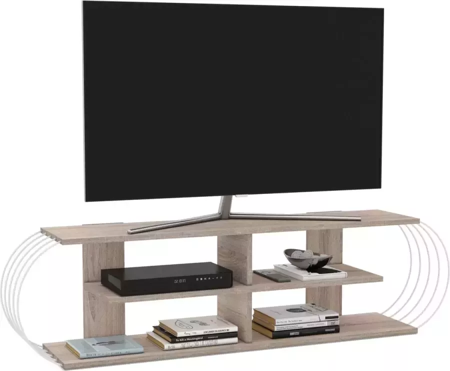 En.casa TV meubel Robertsfors 160x31x42 cm eiken en wit