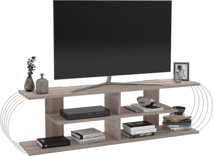 En.casa TV meubel Robertsfors 172x31x42 cm eiken en wit