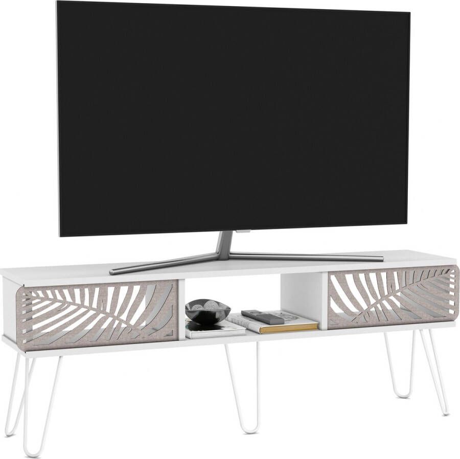 En.casa TV meubel Salangen 139x30x49 cm wit