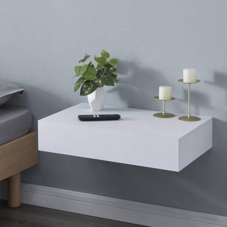 En.casa Wandplank Kärsämäki met lade 60x35x12 cm wit