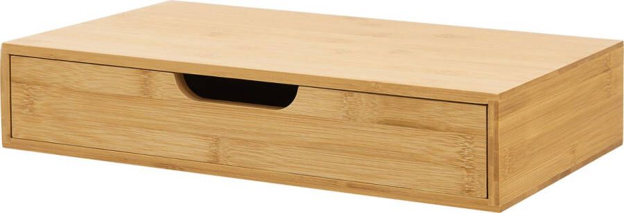 En.casa Wandplank met lade Bokn bamboe 40x24x8 cm houtkleurig