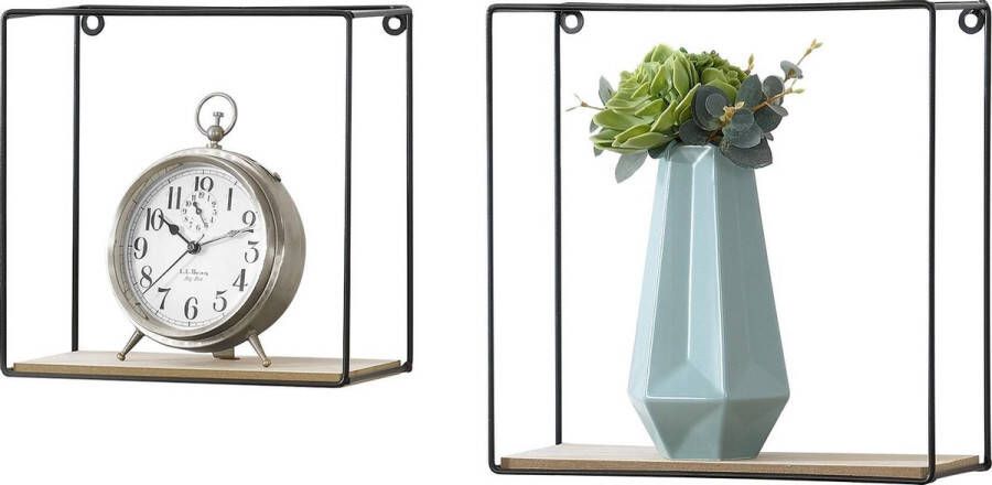 En.casa [ ] Wandrek 2-delig zwart en hout