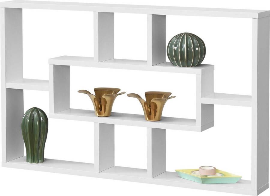 En.casa Wandrek Qinngua met 7 vakken 77x10x48 cm wit