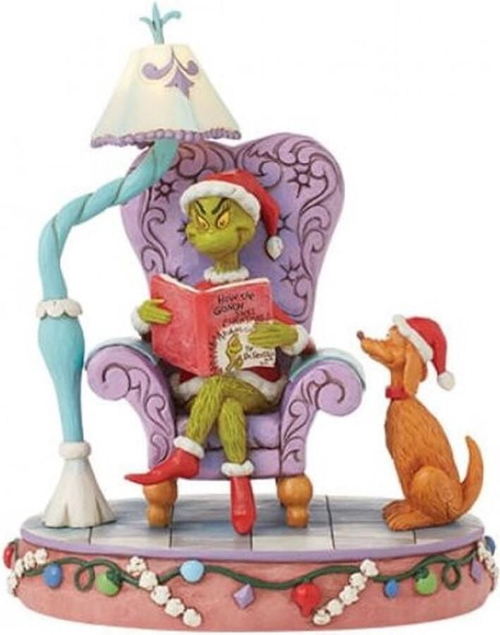 Enesco The Grinch in a large Chair Light Up Figurine Limited Edition 1