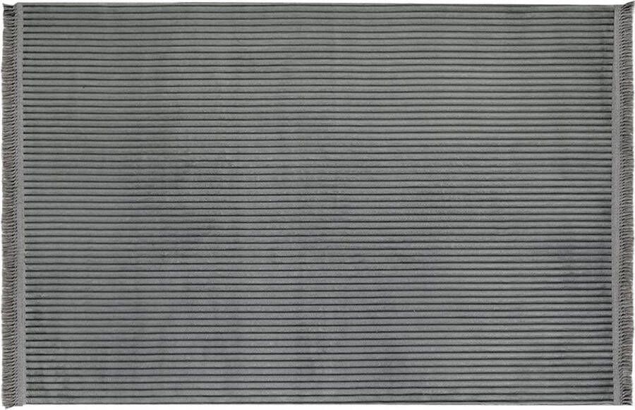 English Home Dik Geribbeld Vloerkleed Mat 120x180 cm Antraciet