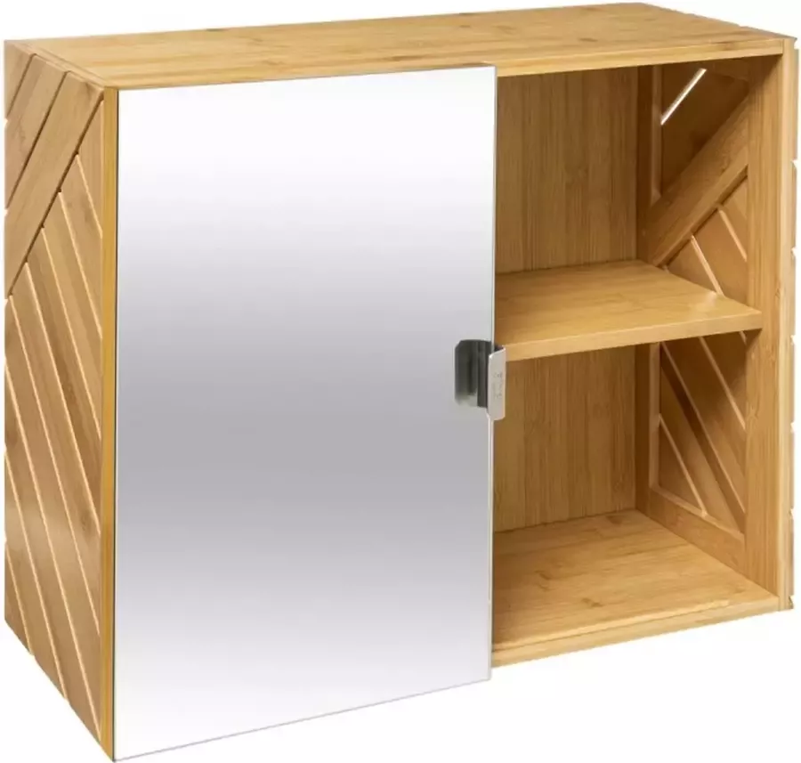 5Five Five Bamboe Modern Badkamerkast met modulaire spiegel schuifdeur Ideaal voor elke ruimte groot of klein