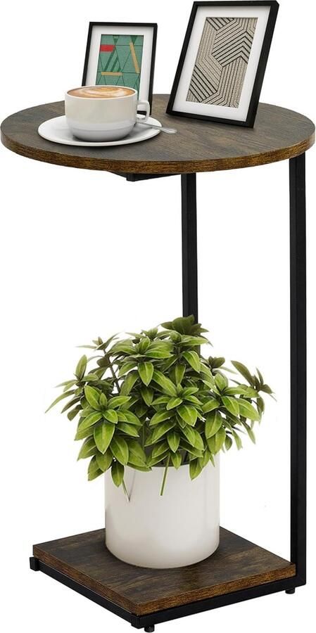 Moderne C-vormige Bijzettafel Multifunctioneel 1 stuk 40×40×60cm