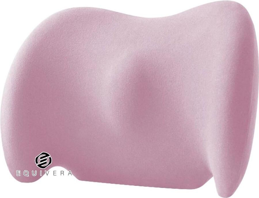 Equivera Ergonomisch traagschuim lendensteunkussen Orthopedisch rugkussen voor auto bureaustoel rolstoel (roze)