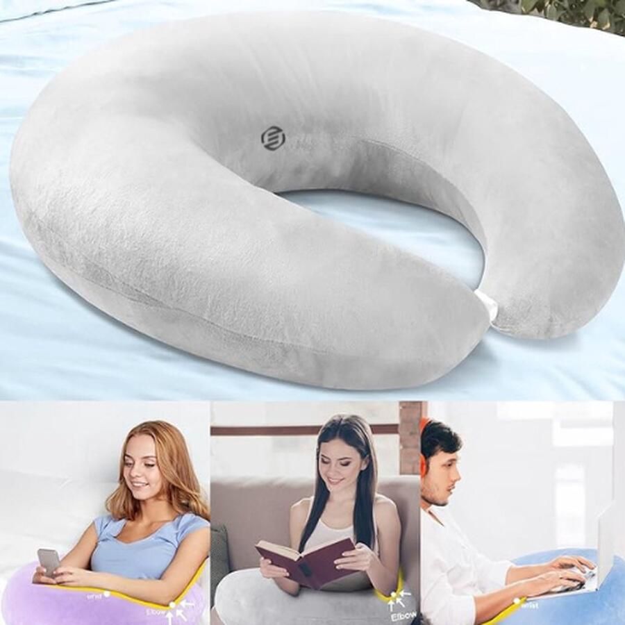 Equivera Leeskussen voor in Bed Leeskussen Bank Leeskussen voor in Bed en Bank Zitkussen Steunkussen Onderrug Ondersteuning