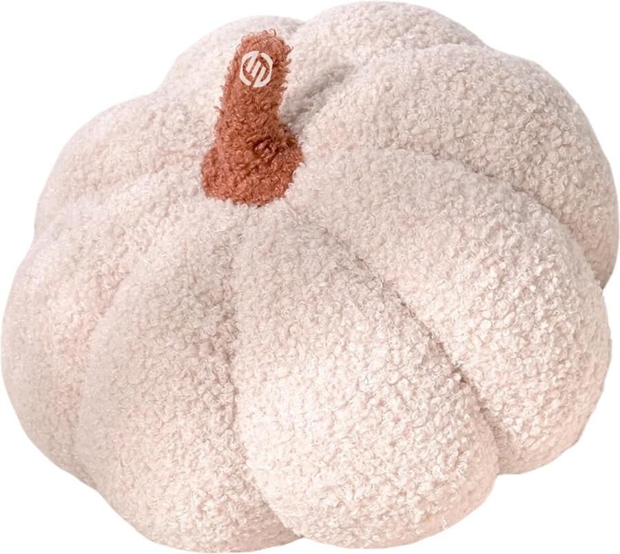 Equivera pompoen kussen Halloween Pompoen Kussen Groot Pompoen Kussen Pompoen Vorm Crème Wit Decoratief Kussen Herfst Decoratief Kussen Esthetisch Sofakussen Teddy Velvet Bed Decoratief Kussen Rond voor Kinderen