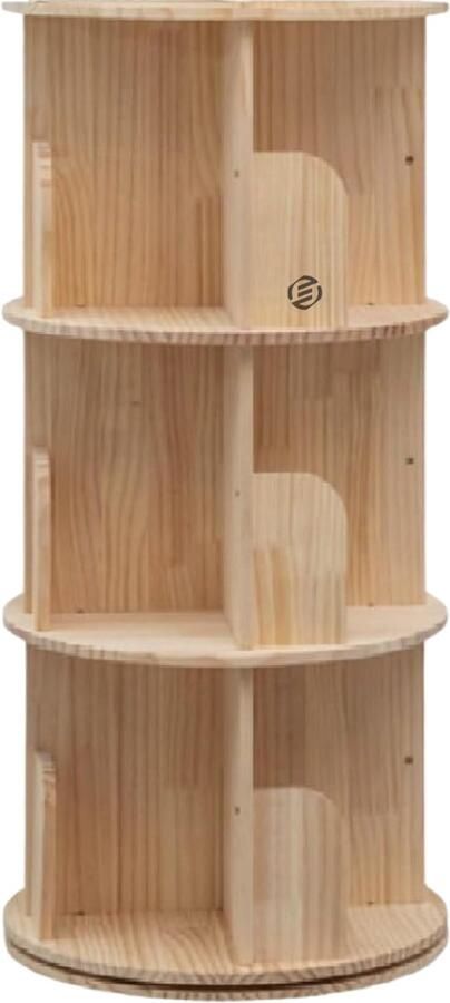 Equivera Roterende boekenkast Roterende Boekenplank 360 Vloerstaande Boekenkast Opbergrek voor Kinderen & Volwassenen Multifunctionele Boekenplank Organisator (3-Tier)