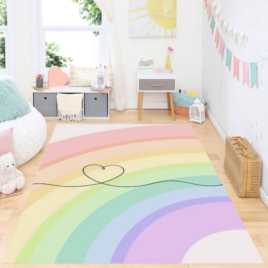 Era Huisdecoratie Regenboog Tapijt Vloerkleed voor meisjeskamer Speltapijt Woondecoratie Modern tapijt Speciale Tapijt Populair Tapijt voor kinderkamers Cadeau Voor Hem Woonkamer Tapijt Antislip Tapijt 100x200 cm