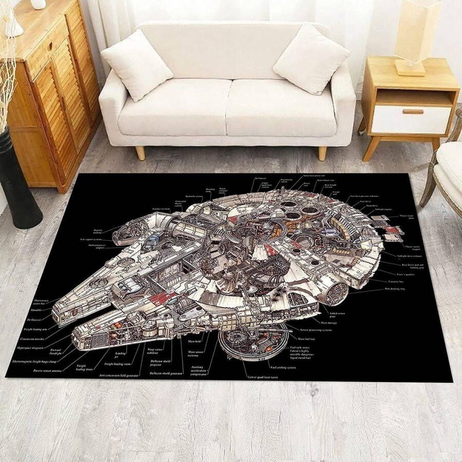 Era Huisdecoratie Starwars Tapijt Spaceship Tapijt ruimteschip Tapijt Woonkamer Tapijt Modern Tapijt Design Tapijten Populair Tapijt Cadeau Voor Hem Antislip Tapijt 140x200 cm