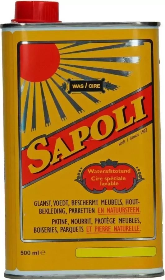 Eres Sapoli Waterafstotende Was WASBAAR 500ML GEEL SAPOLI 38315 Waterafstotend Boenwas