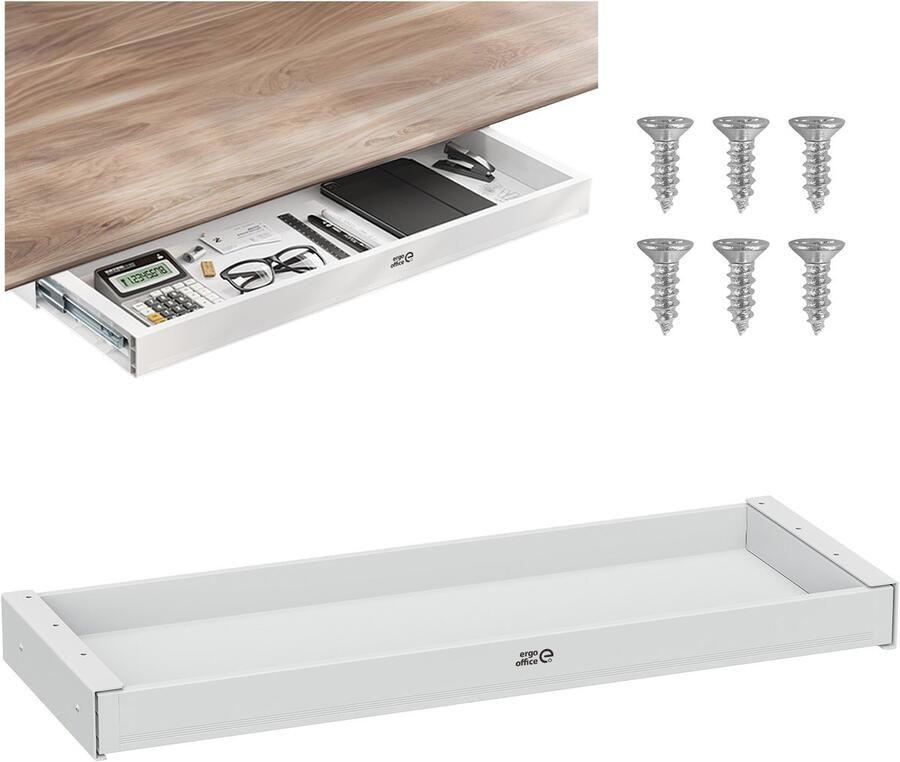 Ergo Office Bureau lade vlakke onderkastlade breedte 758 mm max. belasting 10 kg wit ER-302 W